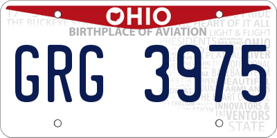 OH license plate GRG3975