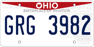 OH license plate GRG3982