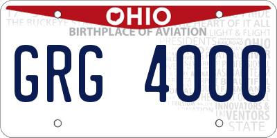 OH license plate GRG4000