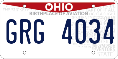 OH license plate GRG4034