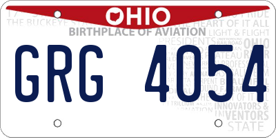 OH license plate GRG4054