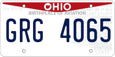 OH license plate GRG4065