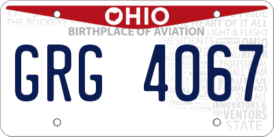 OH license plate GRG4067