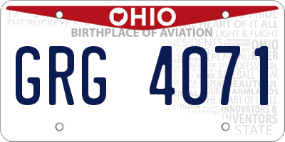 OH license plate GRG4071