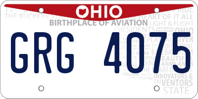 OH license plate GRG4075