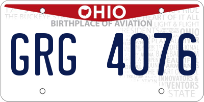 OH license plate GRG4076