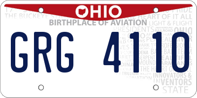 OH license plate GRG4110