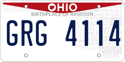 OH license plate GRG4114