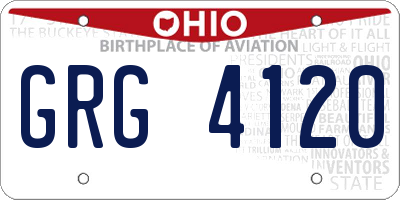 OH license plate GRG4120