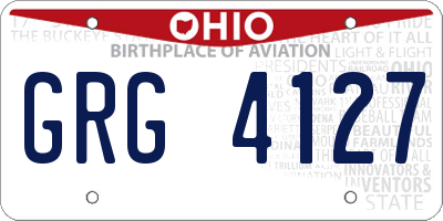 OH license plate GRG4127