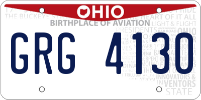 OH license plate GRG4130