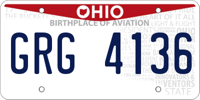 OH license plate GRG4136