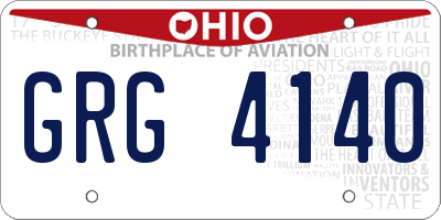 OH license plate GRG4140