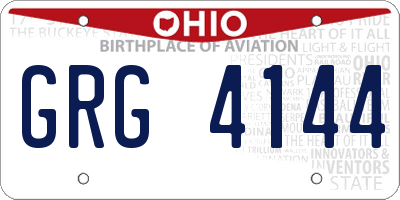 OH license plate GRG4144