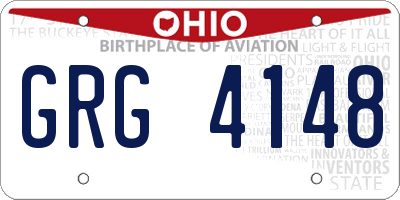 OH license plate GRG4148