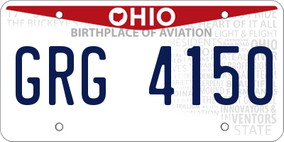 OH license plate GRG4150