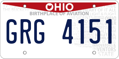OH license plate GRG4151