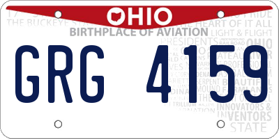 OH license plate GRG4159
