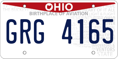 OH license plate GRG4165
