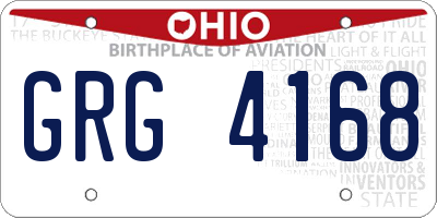 OH license plate GRG4168