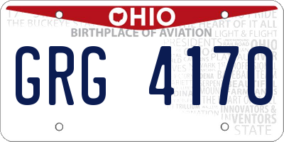 OH license plate GRG4170
