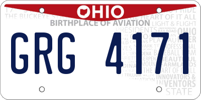 OH license plate GRG4171