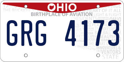OH license plate GRG4173