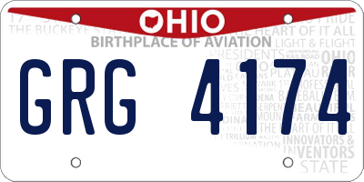 OH license plate GRG4174