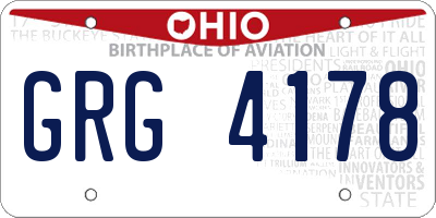 OH license plate GRG4178