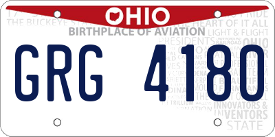 OH license plate GRG4180