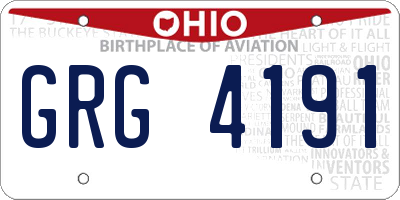 OH license plate GRG4191