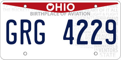 OH license plate GRG4229
