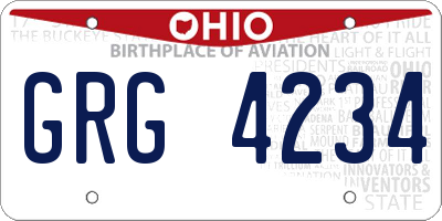OH license plate GRG4234