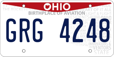 OH license plate GRG4248