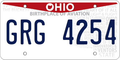 OH license plate GRG4254