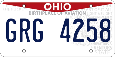 OH license plate GRG4258