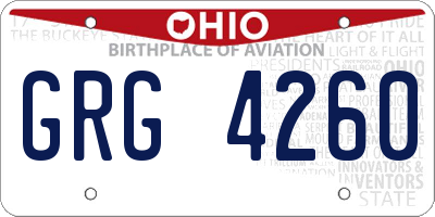 OH license plate GRG4260