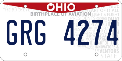 OH license plate GRG4274