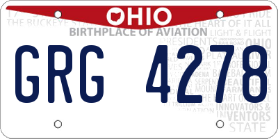 OH license plate GRG4278