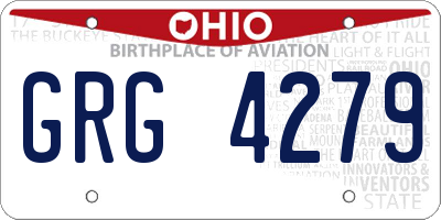 OH license plate GRG4279