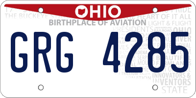 OH license plate GRG4285