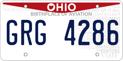 OH license plate GRG4286