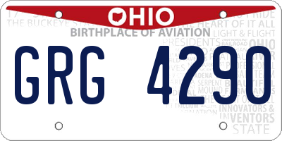 OH license plate GRG4290