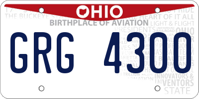 OH license plate GRG4300