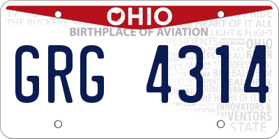 OH license plate GRG4314