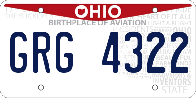 OH license plate GRG4322