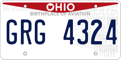 OH license plate GRG4324