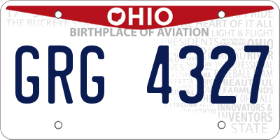 OH license plate GRG4327