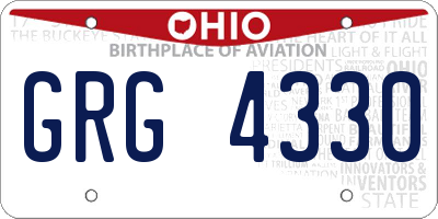OH license plate GRG4330