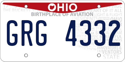 OH license plate GRG4332